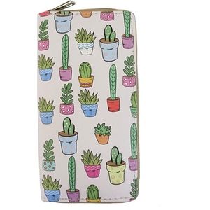 Cactus Plants Zip Around Wallet Vegan Leather